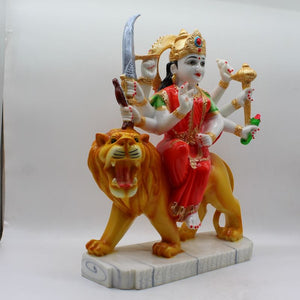 Ambe Mata Statue/ Durga Mata Murati / Durga Idol. Shakti Statue-Ambe Ma Idol Office-White Painted Bengali Durga Maa Murti-Durga Ma Idol-Ambe Maa Statue-Durga.AMBE MA HINDU Goddess  Statue Figurine Mataji Shakti Maa Ambaji