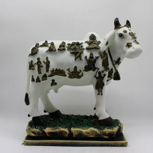 Kamdhenu Cow Gau Mata,Nandi cow Statue Hindu God For Home Decor White