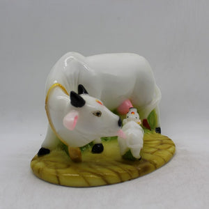 Kamdhenu Cow Gau Mata,Nandi cow Statue Hindu God For Home Decor White