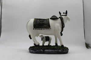 Kamdhenu Cow Gau Mata,Nandi cow Statue Kamdhenu Hindu God For Home Decor White