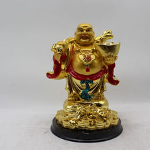 Load image into Gallery viewer, Lucky Laughing Buddha,statue,Happy sitting,luckey man,Happy man Gold color