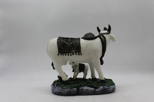 Kamdhenu Cow Gau Mata,Nandi cow Statue Kamdhenu Hindu God For Home Decor White