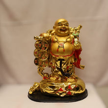 Load image into Gallery viewer, Lucky Laughing Buddha,statue,Happy sitting,luckey man,Happy man Gold