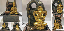 Load image into Gallery viewer, Gautam buddha Water Fountain Grey Buddha with LED Light Indoor Water Fountain