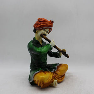 Rajasthani boy,Rajasthani man,Musician man Rajasthani statue, idol Green color