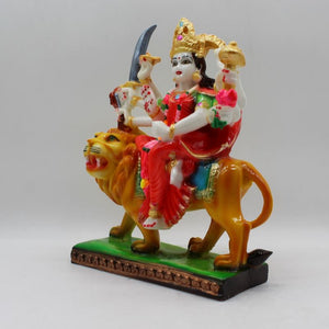 Ambe Mata Statue/ Durga Mata Murati / Durga Idol. Shakti Statue-Ambe Ma Idol Office-White Painted Bengali Durga Maa Murti-Durga Ma Idol-Ambe Maa Statue-Durga.AMBE MA HINDU Goddess  Statue Figurine Mataji Shakti Maa Ambaji