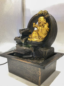 Buddha Water Fountain  Grey Buddha with LED Light Indoor Water Fountain